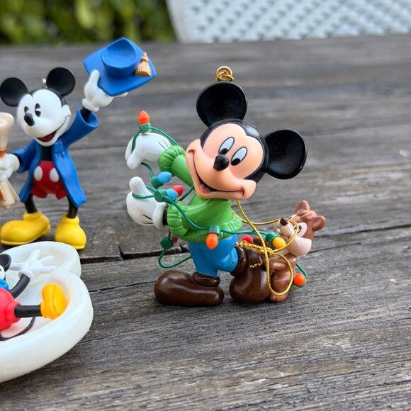 Lot of 4 DISNEY Hallmark MICKEY Mouse Christmas ornaments Golf Graduation Lights - Picture 2 of 16